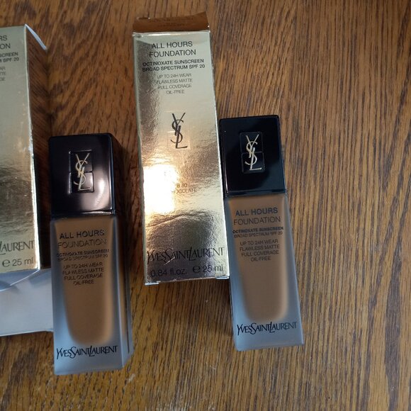 NIB Lot of 2 YSL All Hours Foundation B80 Chocolate .84oz each - Picture 11 of 16